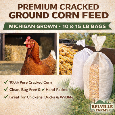 Cracked Corn Premium Chicken Scratch Duck Turkey Bird  Feed Low Ship Cost 10 lb