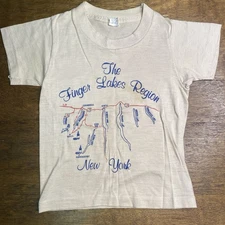 Vintage New York Shirt Children’s 6 To 10 Months Baby Finger Lakes Region 1970s