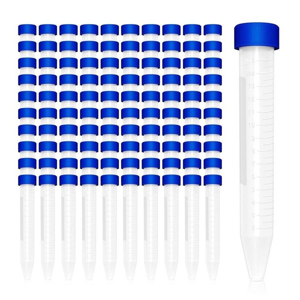 15Ml Kunststoff-ZentrifugenröHrchen Schraubdeckel 100 Stk 15Ml Konische RöHrchen-image