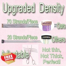 Celinabella Charcoal Gray Clip In Hair Tinsel 12 Pcs 23 Inch Trimable