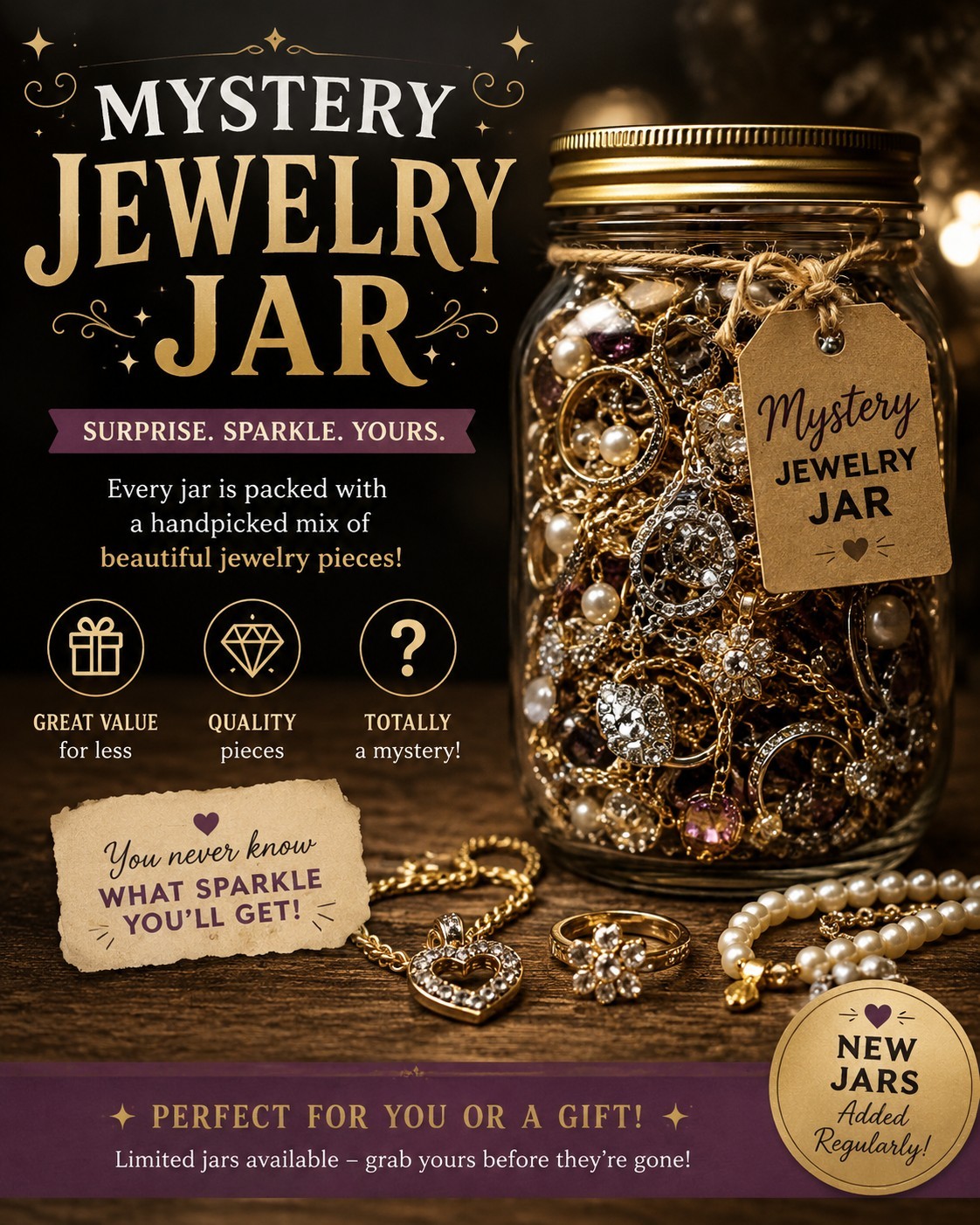 Mystery JEWLERY JAR. Vintage and Modern Jewellery and Custome Items Job Lot