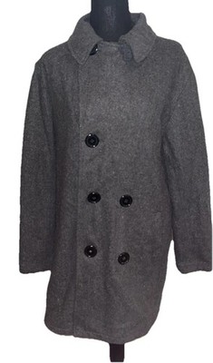 Carbon Gray Large Heavy Long Sleeve Peacoat