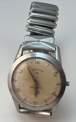 Vintage Lord Elgin Durapower Shockmaster Mechanical Wrist Watch Parts Repair