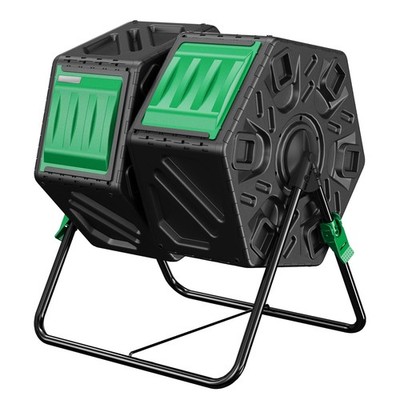Best Compost Bin Outdoor, 2 Separate Tumbling Chambers, 37Gal Lagre Tumbler with