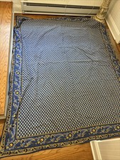 Williams Sonoma French Country Blue Yellow Print Tablecloth Square 70 X 90