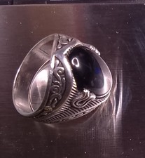 925 Sterling Silver Black Onyx Mens Ring Size...