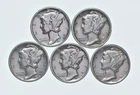 High Grade Lot 1935 1934 1936 1936 1939 Mercury Dime Collection *776