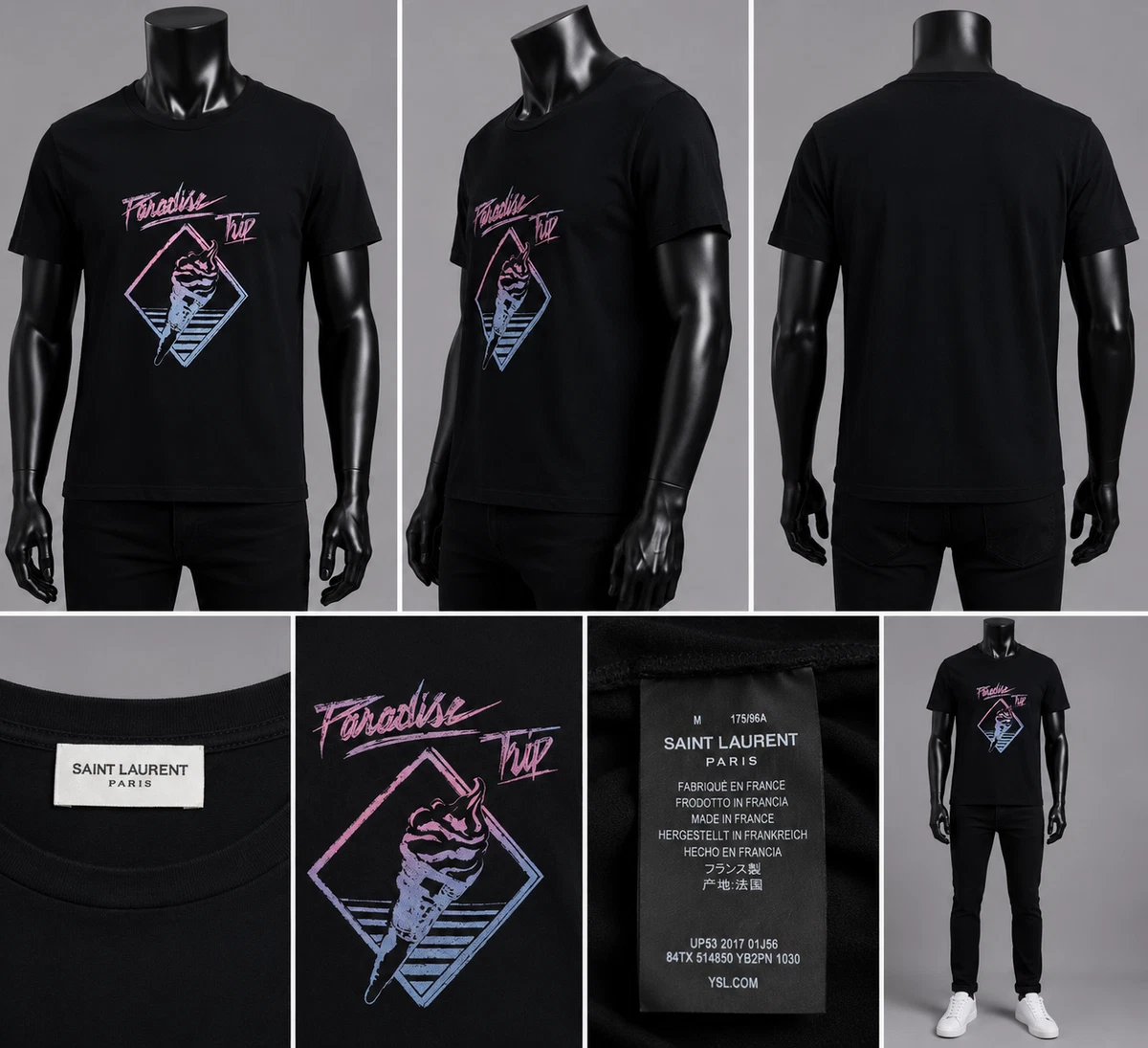 YSL Paris shirt イヴサンローラン Tシャツ S Ysl Logo Shirt In Men's T-Shirts for sale | eBay