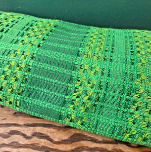 Vintage curtain panel, mesh curtains green Sweden 70s