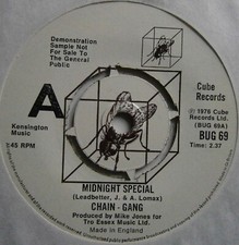 CHAIN GANG: Midnight Special (Cube) 1975 Demo 7" Single