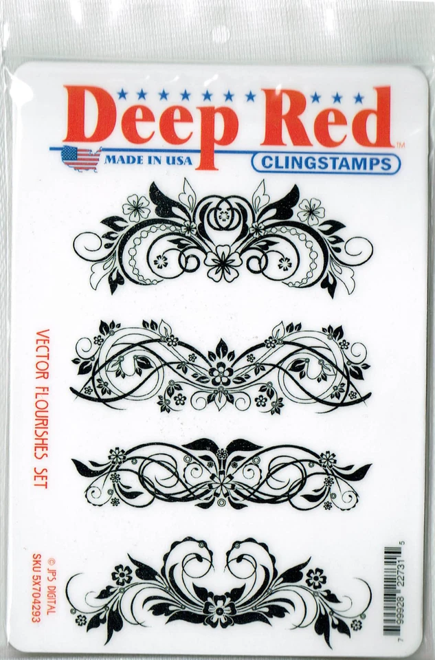 Резиновые зажимные штампы темно-красного цвета с векторными цветами - Изображение 2 из 2