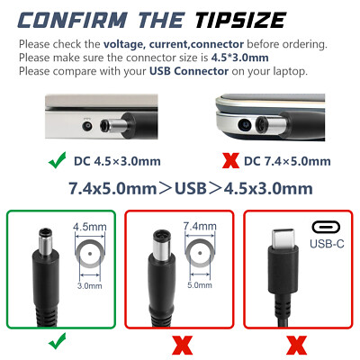Dell Inspiron 15 Charger Dell Laptop Charger - 65W 90W 130W 4.5mm AC Adapter For Inspiron 3000 5000 7000 Series 4.5mm Barrel Plug Power Supply - Foto 12