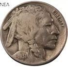 1931-S Buffalo Nickel ~ Choice Fine/Very Fine (F/VF) ~ Better Date!