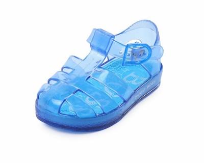 blue jelly shoes
