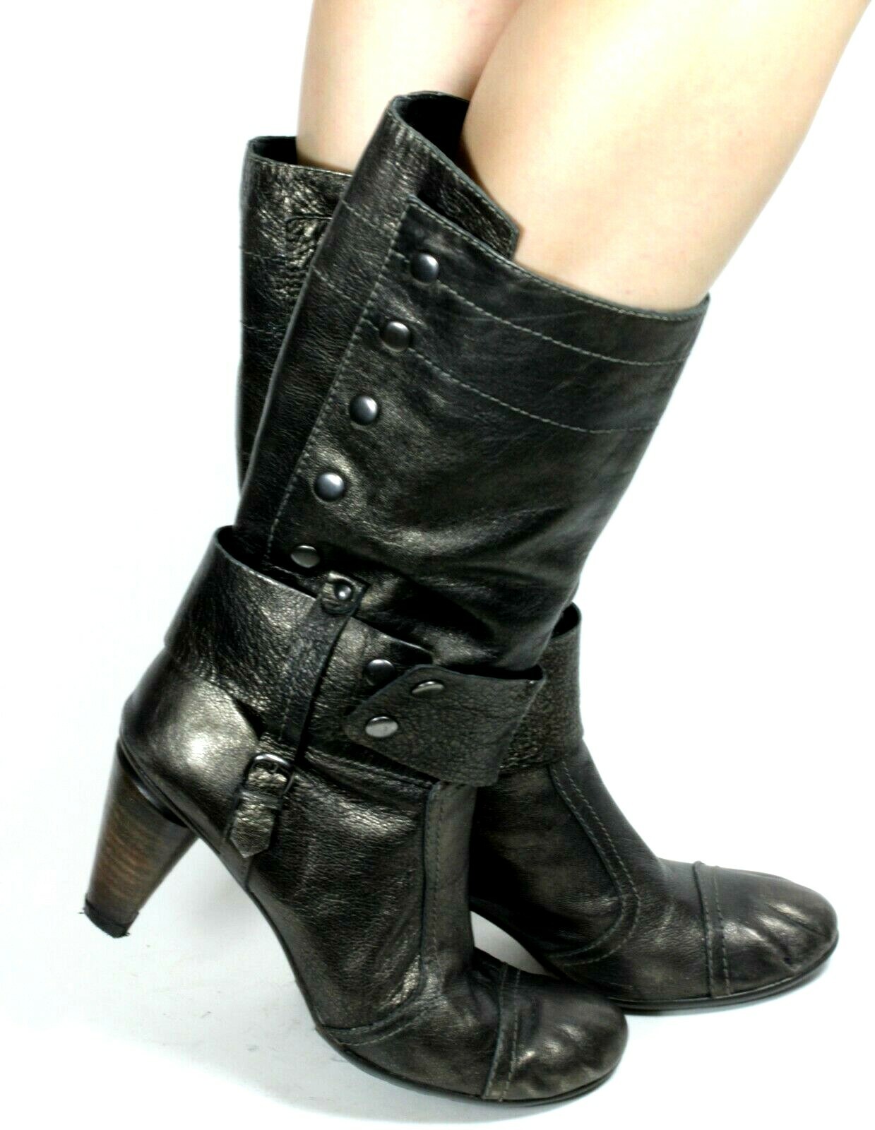 Damenstiefel Vintage Stiefel Leder Boots High Heel Ripicca 40,5