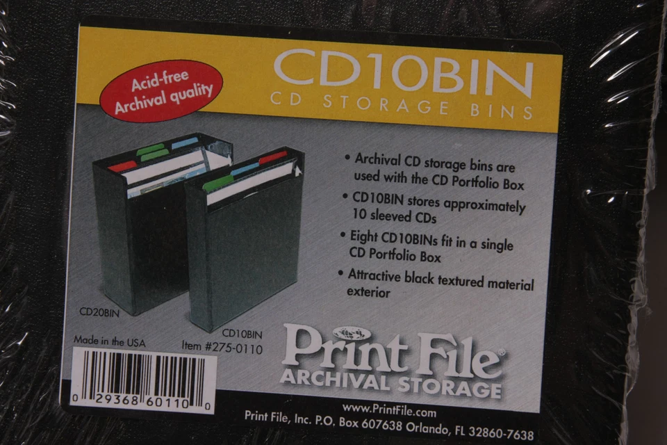(7) Printfile 10 CD Storage Bin CD10BIN for 10 Sleeved CD DVD - NEW F05 - Image 2 of 4