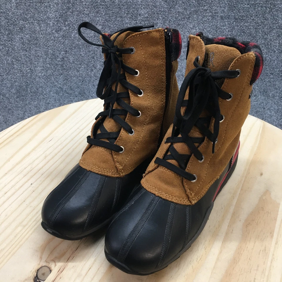 Botas Cougar Mujer 8 M Impermeables Invierno Pato Botines Marrón Negro Cuero Foto 3 de 4