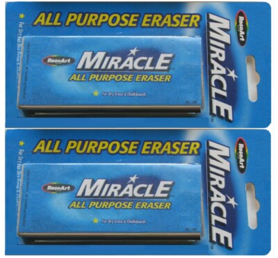 2 ROSEART MIRACLE ALL PURPOSE ERASER DRY ERASE MARKERS CHALKBOARDS FREE SHIPPING