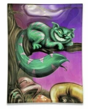 V Syndicate Small Tempered Glass Rolling Tray - Cheshire Cat - Shatter Resistant