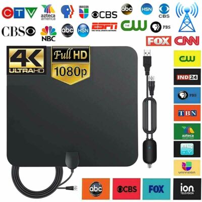5600 Miles Range TV Antenna Digital HD Antena Indoor HDTV 1080P 4K 13ft Cable US