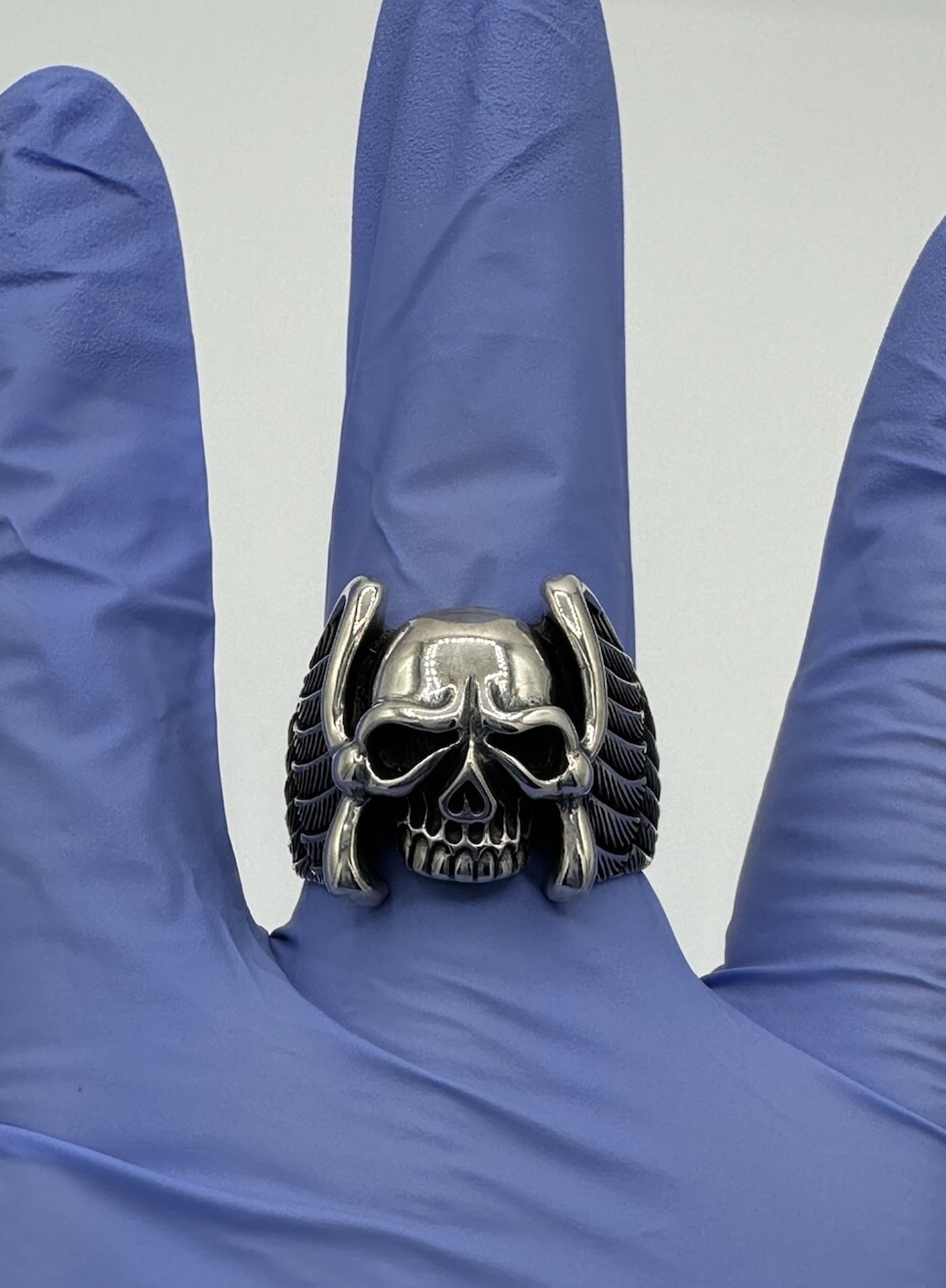 Sterling Silver 925 Men Patterned Handcarved Skul… - image 10