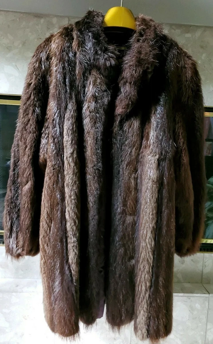 LOUIS VUITTON Tweed Mink fur Coat 38 Authentic Women Used from