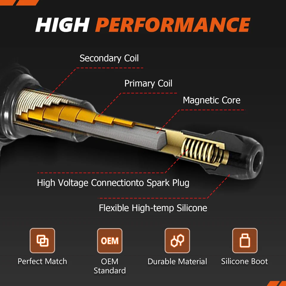 Bobinas de encendido 6 piezas + bujías de iridio para Honda Passport UF252 2000 2001 2002 Foto 4 de 4