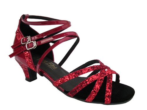 Zapato de baile de salón muy fino de salsa latina con tiras brillantes - T1DM - Imagen 2 de 2