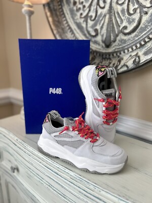 P448 Luke Sneakers White/Leopard EU 38 US 7.5-8 NWB OPEN BOX!