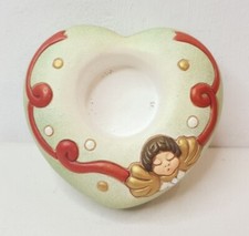 RARO SOPRAMMOBILE THUN - CUORE PORTA CANDELA CON ANGELO, VINTAGE