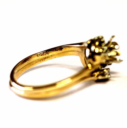 14k yellow gold .26ct diamond semi mount engagement ring wrap band 4.9g vintage - Imagen 5 de 8