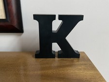 Decorative Wooden  K" Alphabet Letter  8  x 8  x 1.5   Black  Free Standing