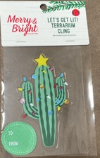 TERRARIUM CLING HOLIDAY CACTUS 5  SUPER CUTE 