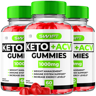 (3 Pack) Swift Keto ACV, Swift Keto + ACV Gummies for Weight Loss (180 Gummies)