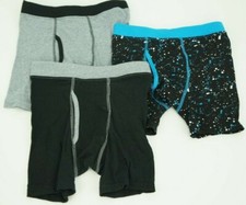 NEW Hanes Boys Comfort Soft 3-Pack Boxer Brief Size M 10-12 Black/Blue/Grey