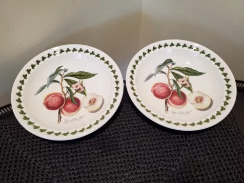 PORTMEIRION POMONA GRIMSWOOD'S ROYAL GEORGE PEACH  8 1/2" BOWLS  (2) - CLEAN!!