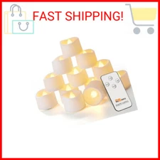 Homemory Flameless Remote Control Tealight Candles with Timer, Battery Operated 