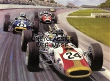 1966 INDY 500 GRAHAM HILL JIM CLARK JOE LEONARD 8.5x11 POSTER AUTO RACING ART