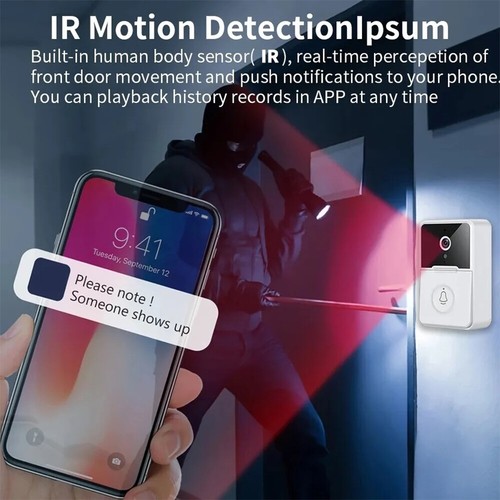 Wireless Security WiFi Smart Doorbell Intercom Video Camera Bell Chime Door Ring - Picture 10 of 16