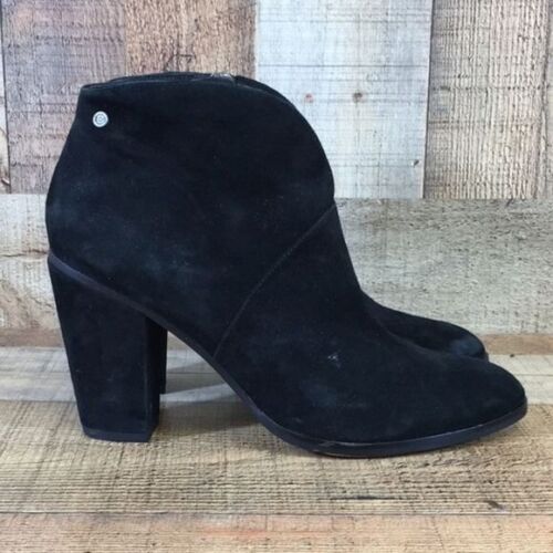 206 Collective Black Leather Everett High Heel Boots Womens 9B Ankle Bootie - Picture 1 of 13