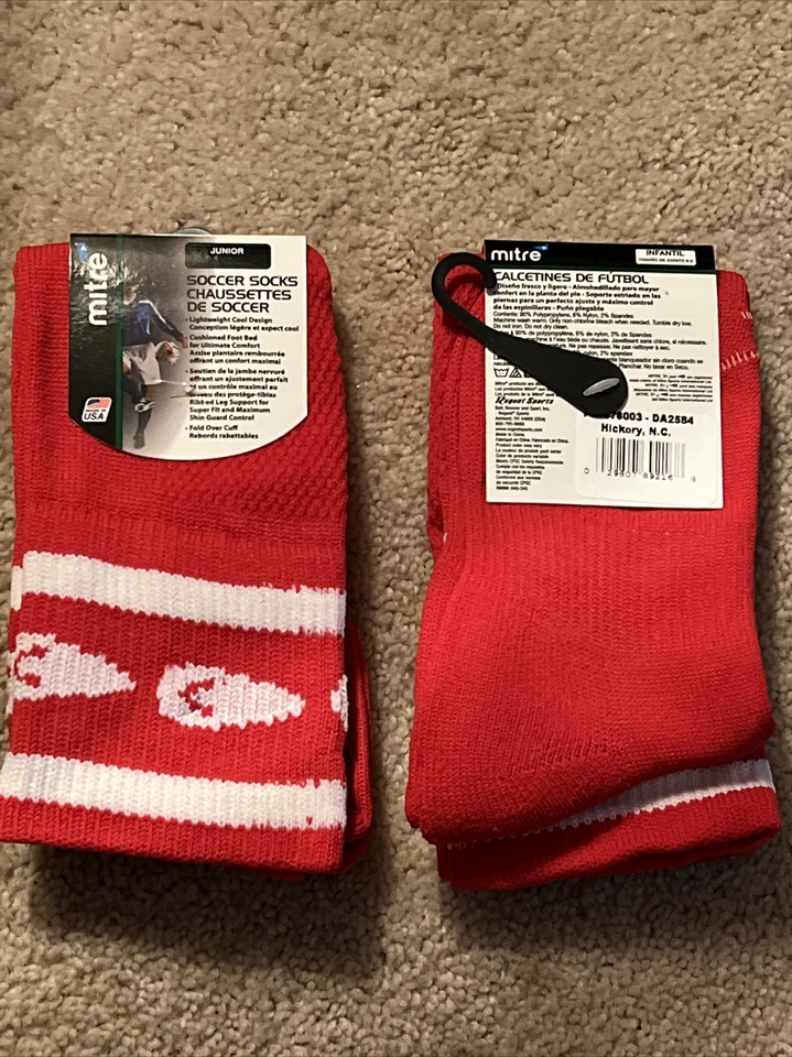 Mitre Soccer Socks, Junior-9-2, Lot of 2 Pair-NEW-FREE SHIPPING - Image 4 of 4