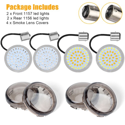 1156 & 1157 LED Turn Signal Light Blinker w/ Smoke Lens For Harley Electra Glide - Picture 15 of 24