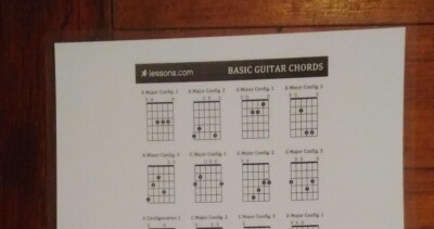 Basic Guitar Chords Chart ~ 5 mil Laminated ~ FREE Shipping