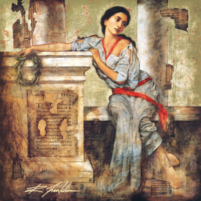35W''x35H'' GODDESS OF DAWN by RICHARD FRANKLIN - ROMAN WOMAN CHOICES of CANVAS