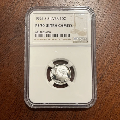 1995-S Roosevelt Dime NGC PR 70 PF Certified 90% Silver US Coin Ultra Cameo 10C