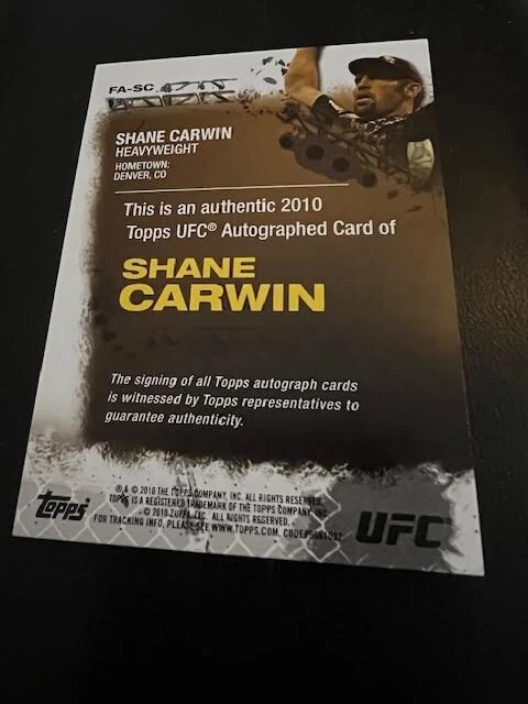 2010 topps ufc autograph Pick Your Fighter - Image 4 of 4