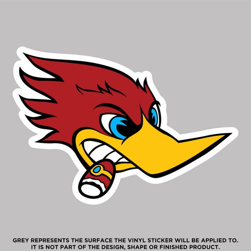 Angry Woodpecker, High Quality Vinyl Stickers - Picture 2 of 6