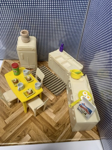 Vintage Marx Creme & Gelb Küche Puppenhaus Möbel, Kunststoff - Bild 17 von 18