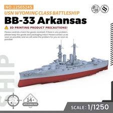 1/1250 Military Model USN Wyoming Class Arkansas Battleship BB-33 Full Hull