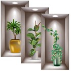  Wall Stickers Decor for Bedroom Faux Window Leaves Vine Garden Flower